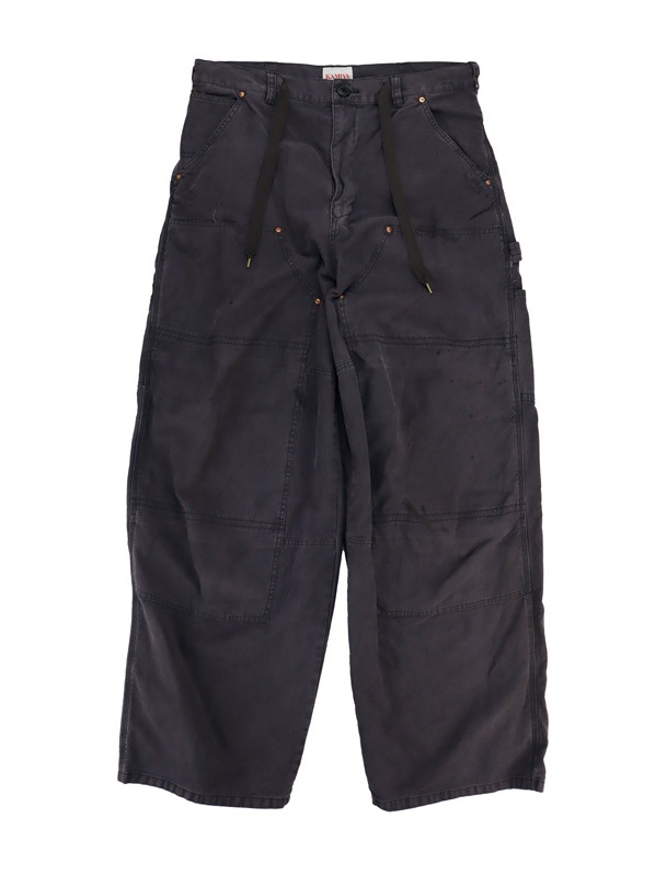 25AW】KAMIYA カミヤ Back Satin Painter Pants ブラック G15PT038 の