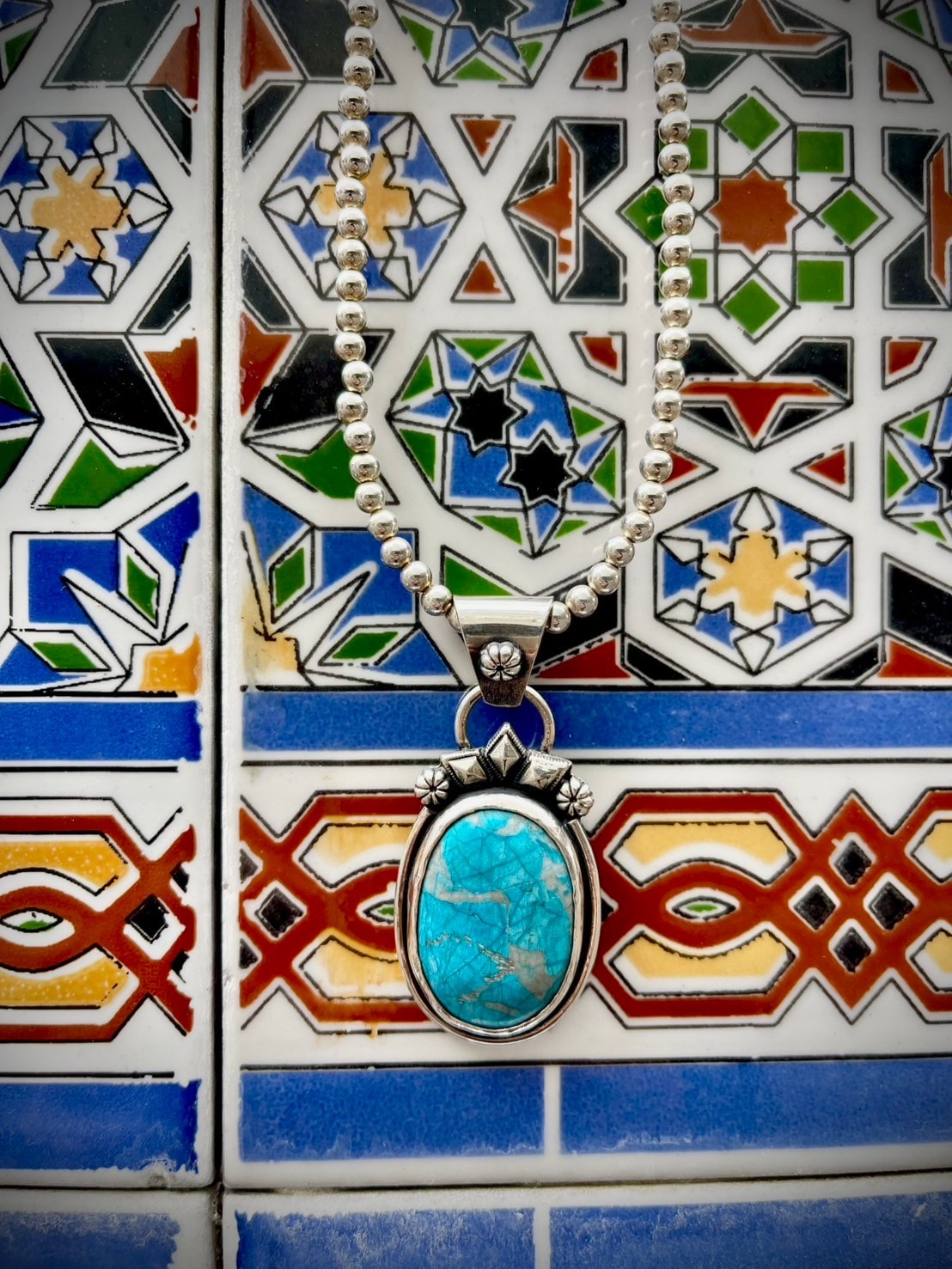 NAVAJO ナバホ /Ericka Nicolas Begay】ナジャネックレストップ① NAJA