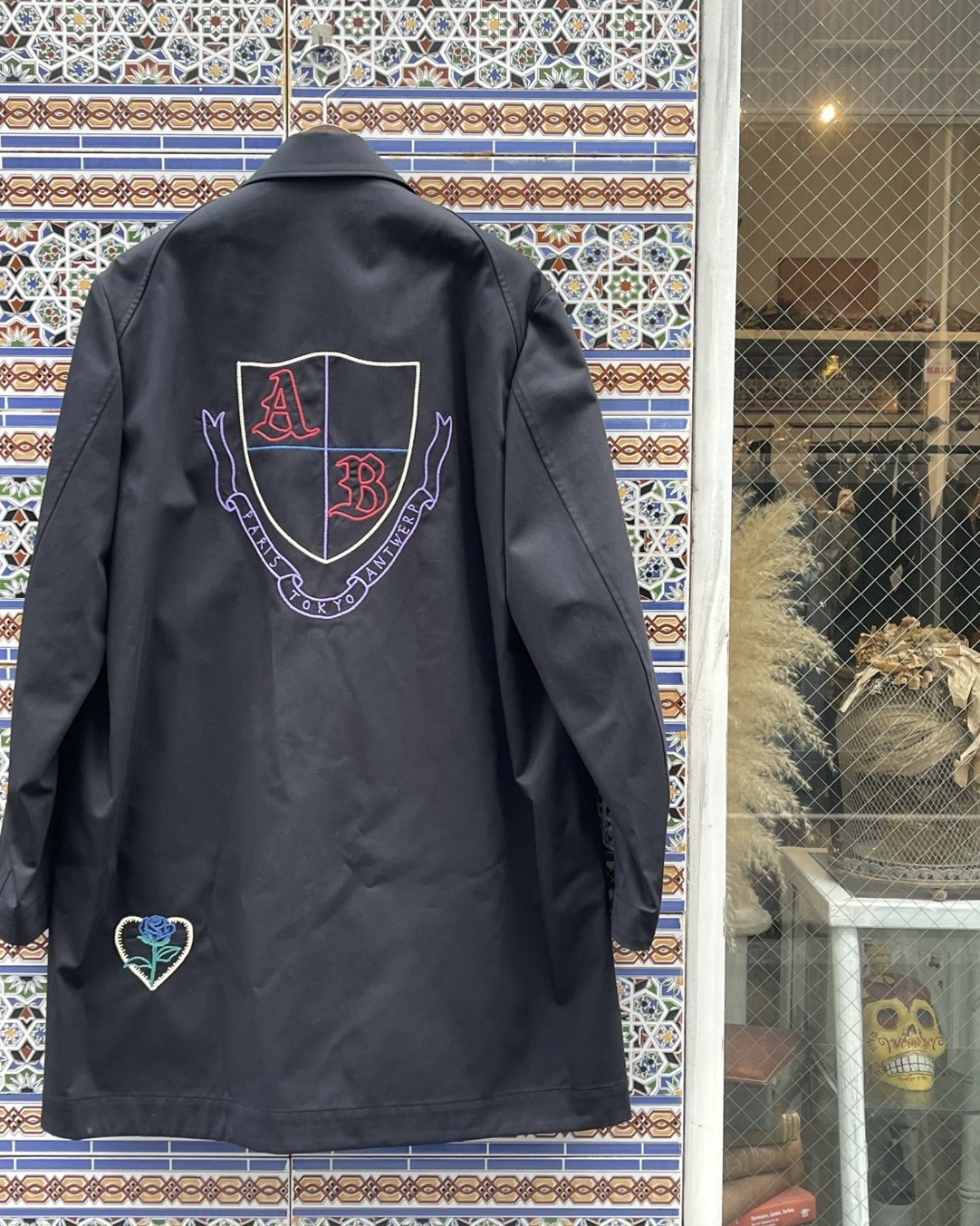 ALMOSTBLACKオールモストブラック】WOVEN EMBROIDERY LONG JACKET