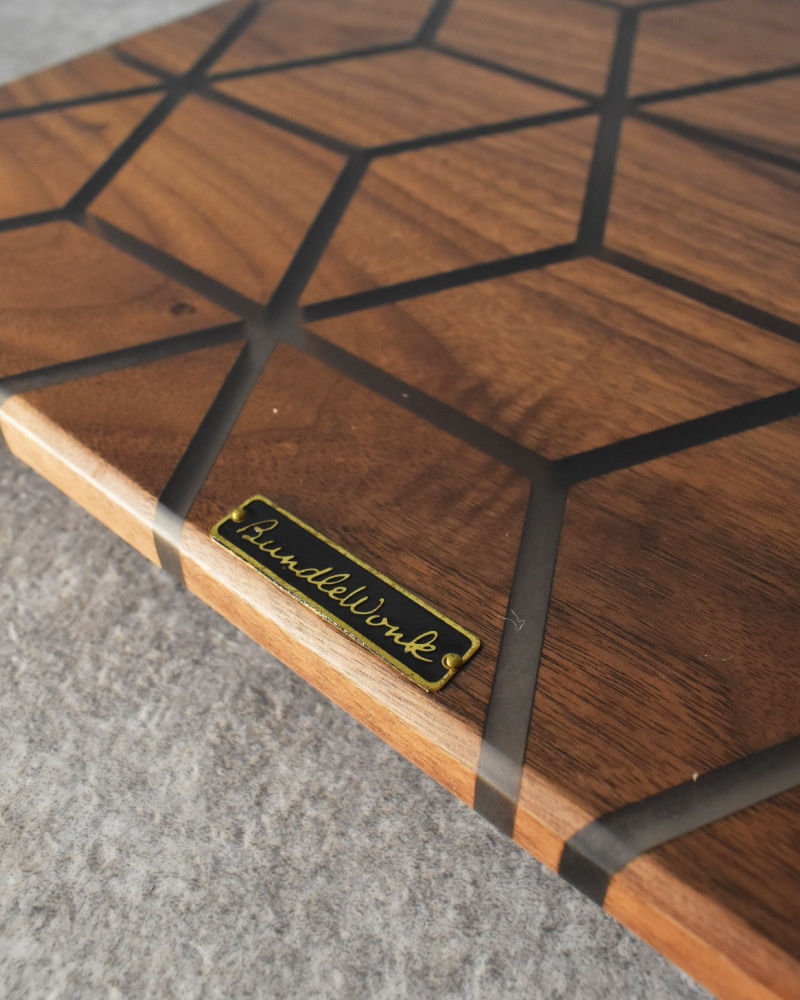 シェルフコンテナ50天板レール付き 三脚天板 ウォールナット＆レジン