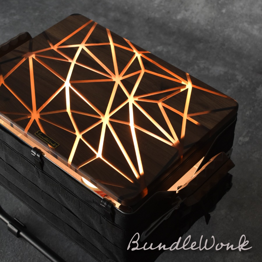 シェルフコンテナ25天板レール付き 三脚天板 ウォールナット＆レジン