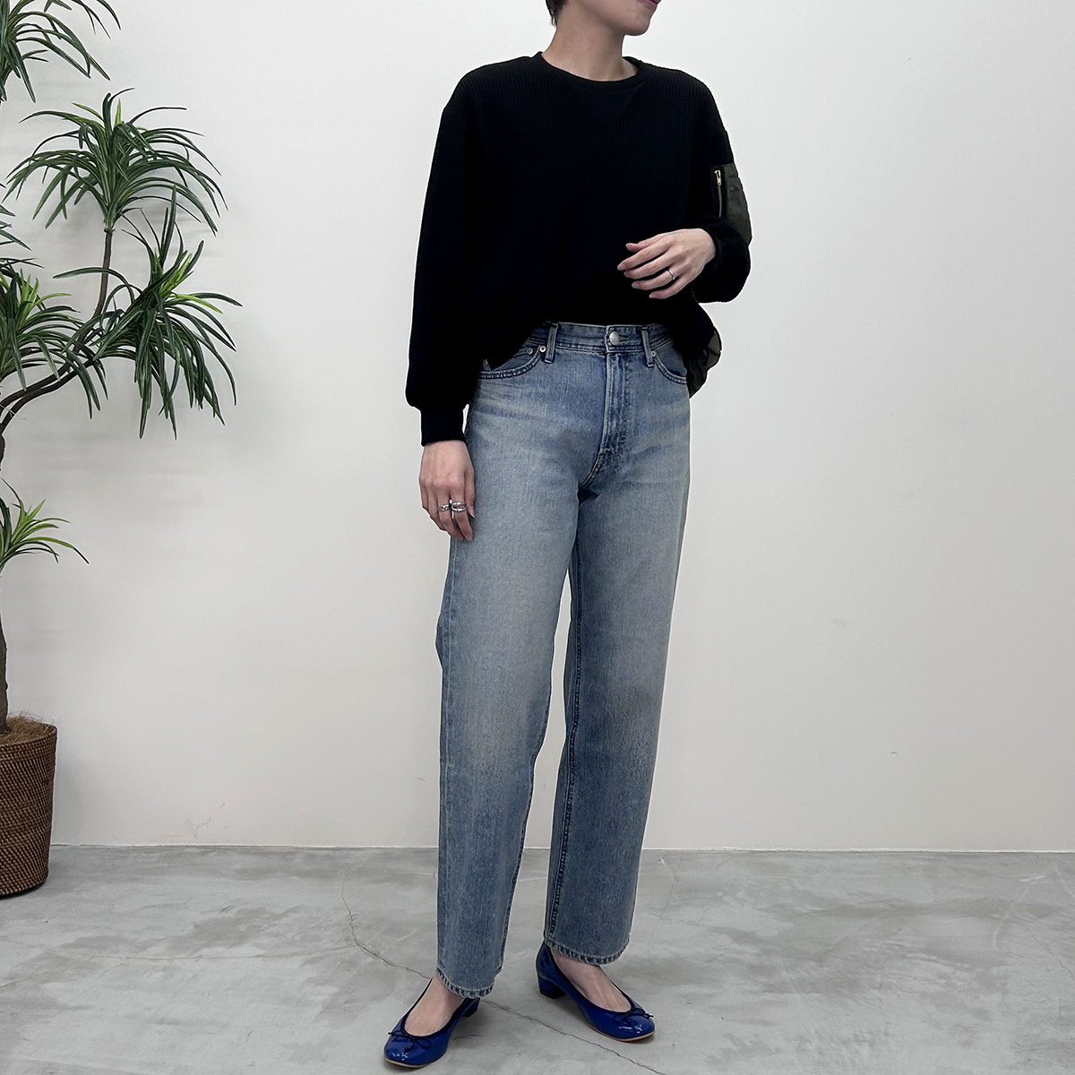 YANUK ヤヌーク】Low Rise Trick Denim ボーイズストレート LEA | ANNE