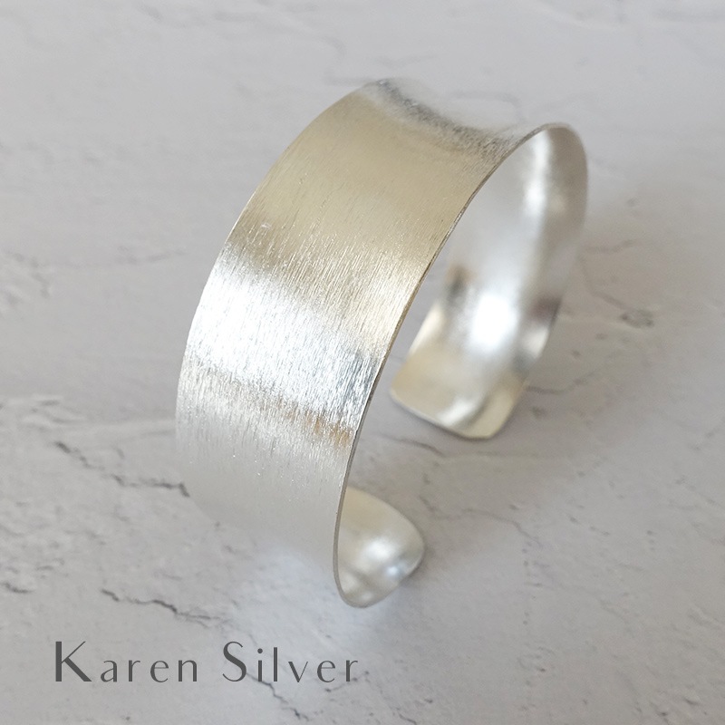 ワイド2cm カレンシルバー バングル より高純度 ブレスレット