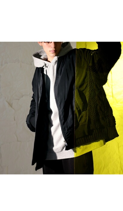 ニットドッキング MA-1 メンズ アウター 送料無料・再再販。メール便