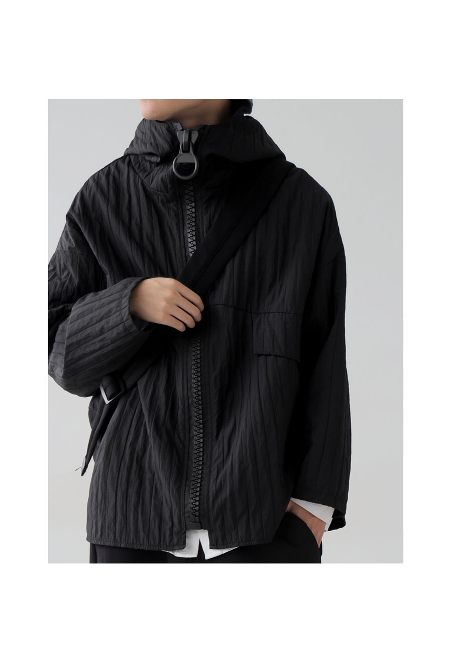 シワ加工 ライトアウター メンズ アウター 羽織 送料無料・メール便