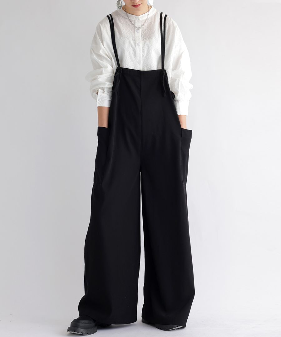 サロペット レディース ボトムス ロング パンツ 無地 送料無料・再入荷