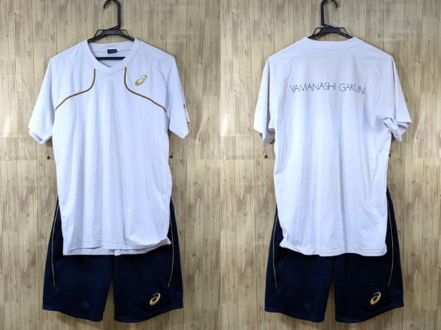 o05 山梨学院高校 体操服 体操着 半袖シャツ+ハーフパンツ/yt3349