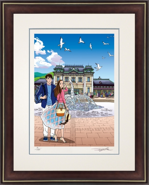 版画「潮風の舞う駅」 | 版画・アートポスター | APPLE FARM Online Shop