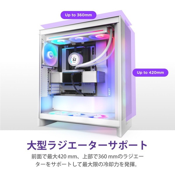 4943508304118 NZXT ミドルタワーPCケース H7FLOW RGB CM-H72FW-R1