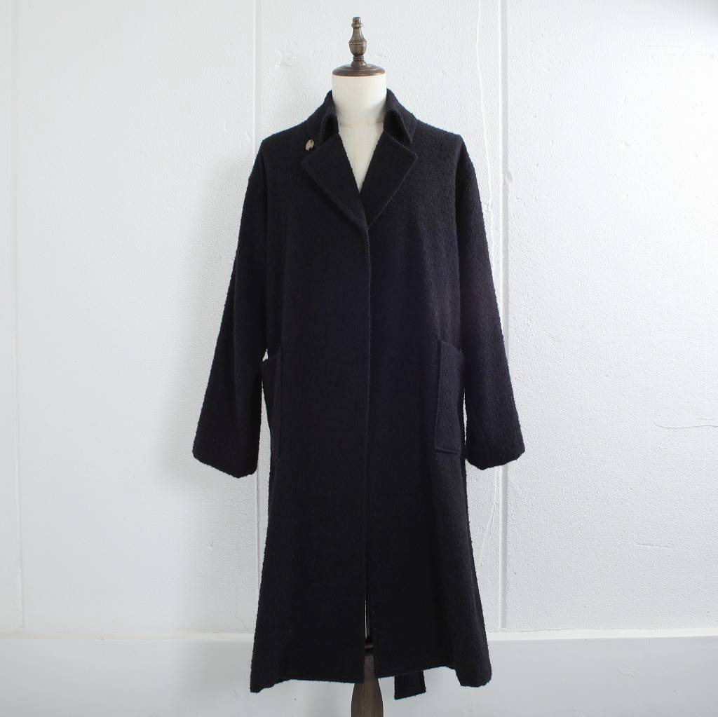 ATHA アタ ループツィード マキシコート ネイビー LOOP TWEED DIDDY