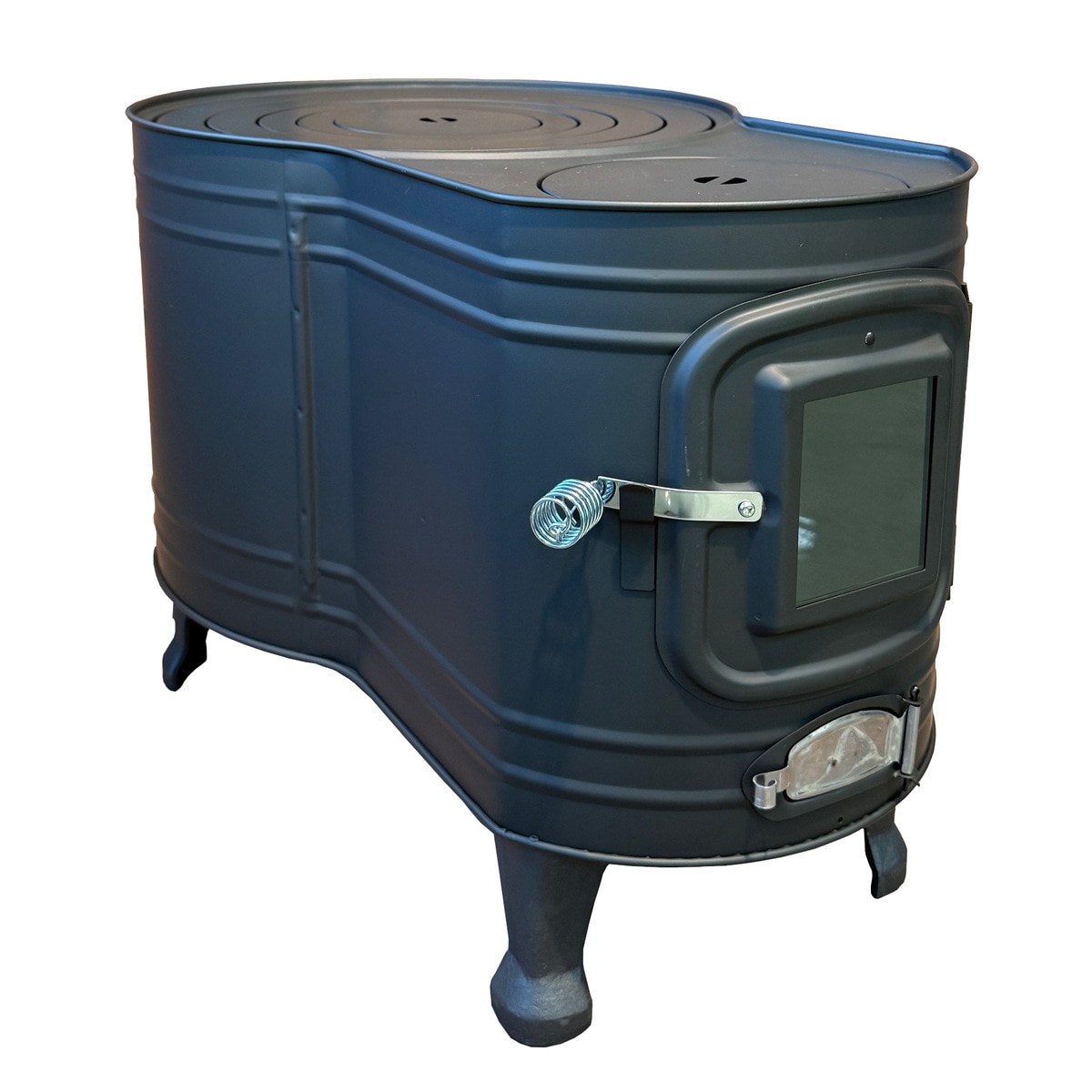 送料無料】ホンマ製作所 薪ストーブ ステンレス黒耐熱 窓付 時計型 ASW