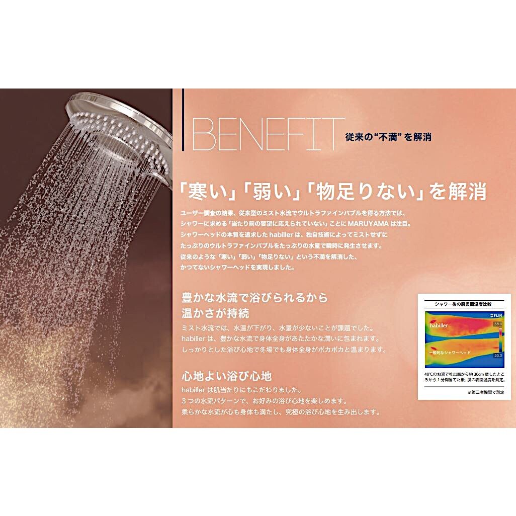 送料無料】丸山製作所 ウルトラファインバブルシャワーヘッド habiller