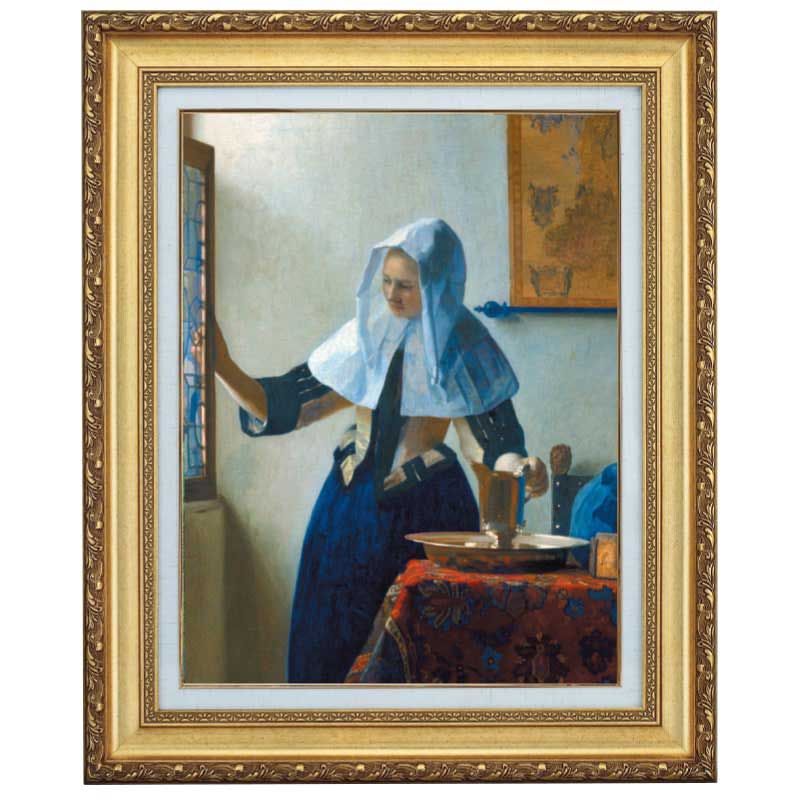 水差しを持つ女』 ヨハネス・フェルメール 10号 立体複製名画 額装付