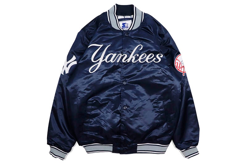 STARTER NEW YORK YANKEES VARSITY SATIN FULL-SNAP JACKET (LS250406