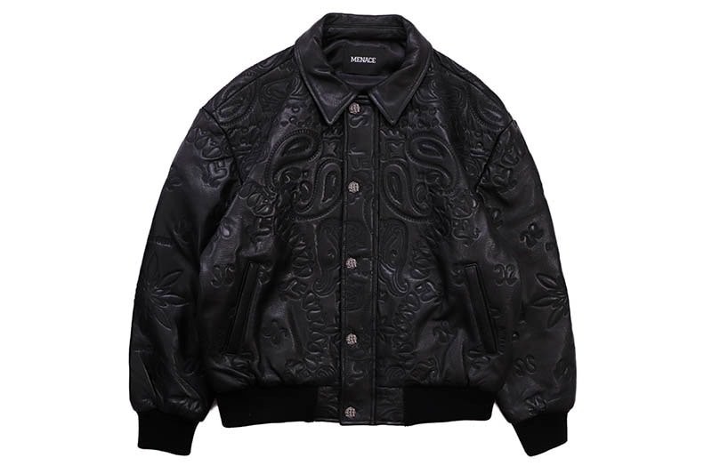 MENACE GENUINE LAMBSKIN LEATHER PAISLEY JACKET (BLACK) | Brand,M-R