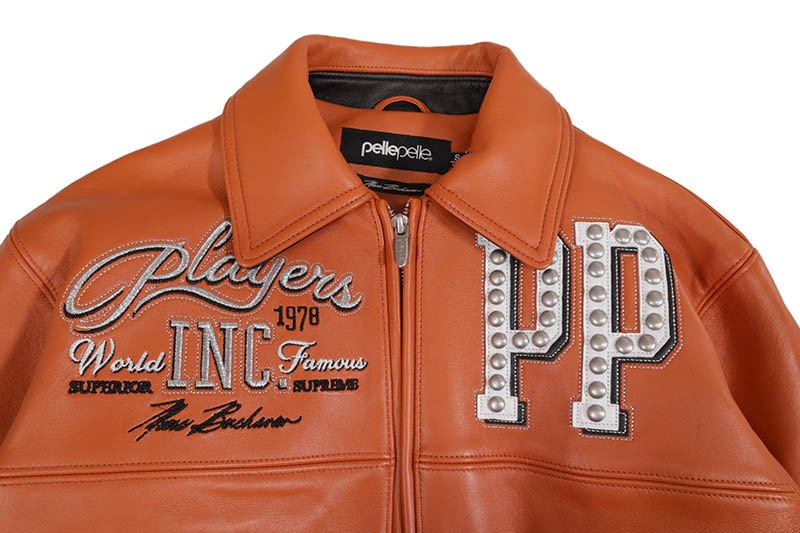 Pelle Pelle PLAYERS INC JACKET (425-37544-OBW:ORANGE/BLACK/WHITE