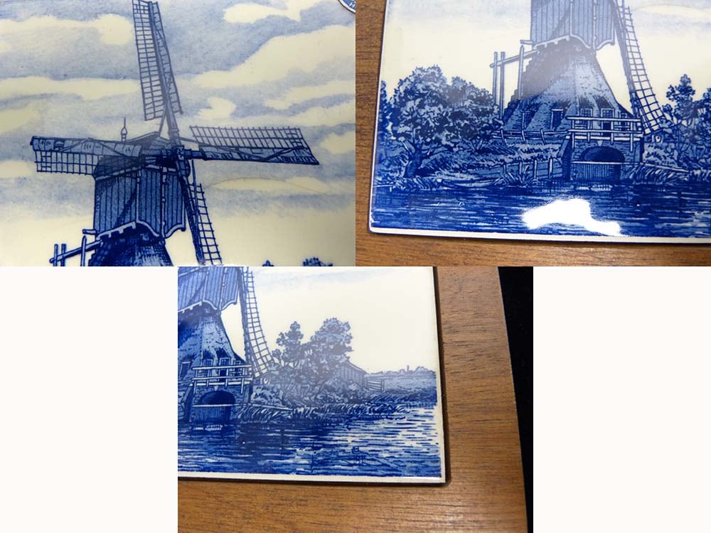 オランダ デルフト焼 壁飾り 壁掛け タイル 陶製 デルフトブルー 鍋