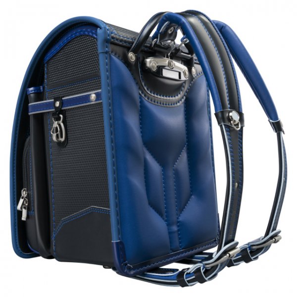 フィットちゃんランドセルカーボンロック(クロ×マリン)安ピカッタイプ