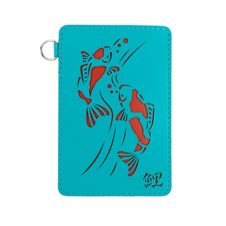 MATSUSAKA LEATHER 切り絵カードケース 松阪レザー ブルー MLK011S-Z