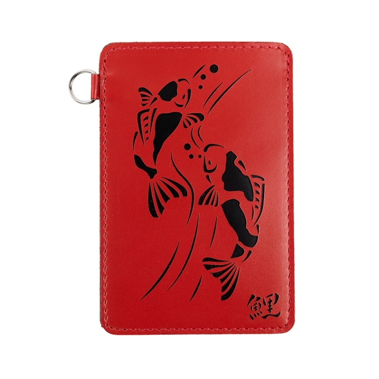 MATSUSAKA LEATHER 切り絵カードケース 松阪レザー レッド MLK011R-Z