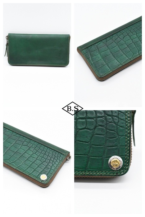 ウォレット / モト MOTO ウォレット FW1NC ヌメクロコダイル ジップ
