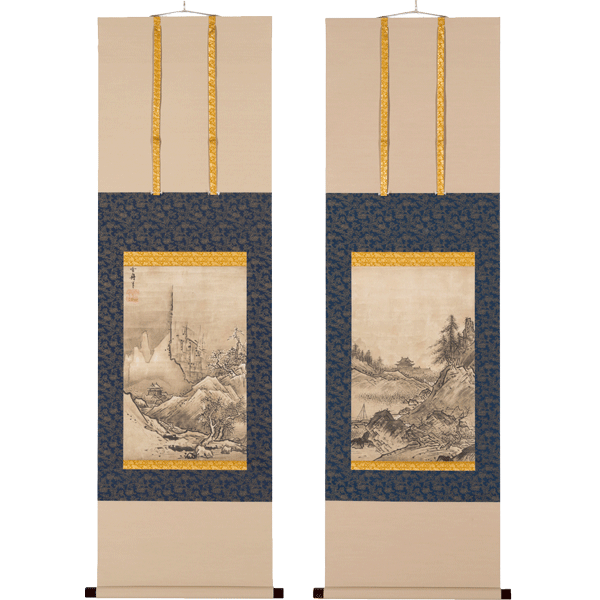 掛軸〈国宝 秋冬山水図〉(双幅)雪舟京都便利堂オンラインショップ