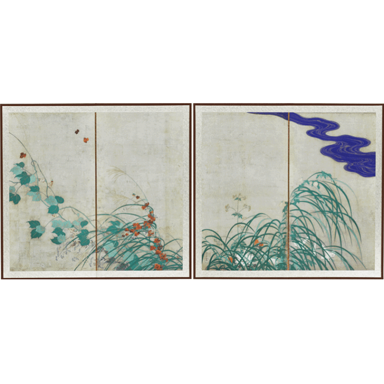 縮小屏風〈重文 夏秋草図屏風〉酒井抱一京都便利堂オンラインショップ