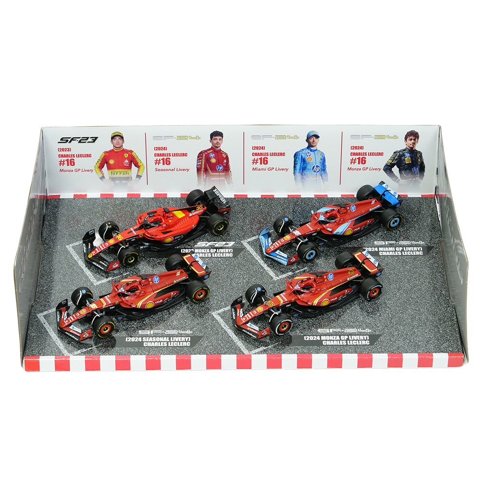 Bburago 1/43スケール フェラーリ C.ルクレール F1 モデルカー4台