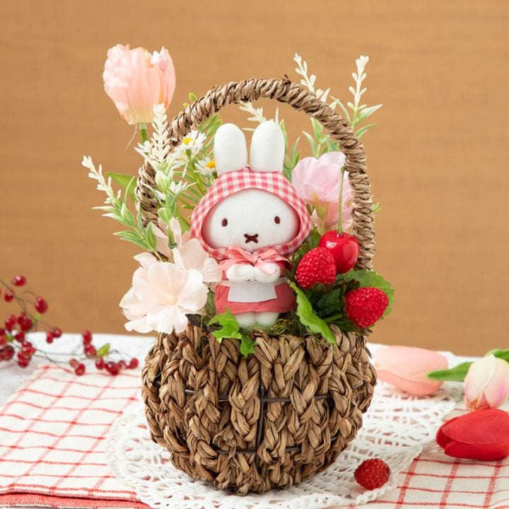 Flower Miffy うさぎカバー アートフラワーアレンジ パステルピンク