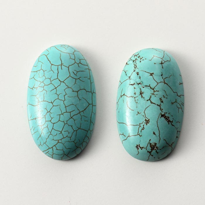 在庫限り】天然石/ターコイズ練り カボション オーバル 約28×16×5.5mm