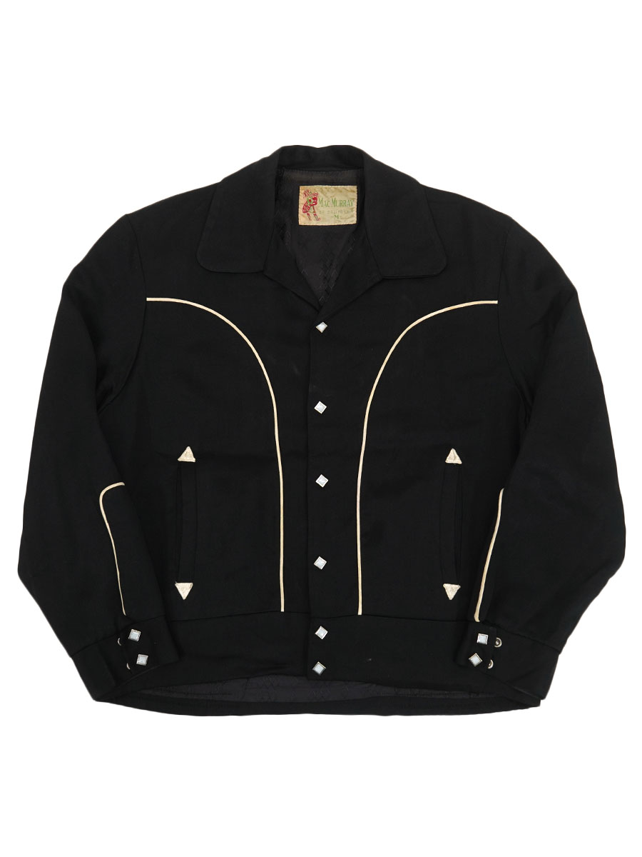 50's MAC MURRAY ウエスタン レーヨンギャバジンブルゾン ブラック