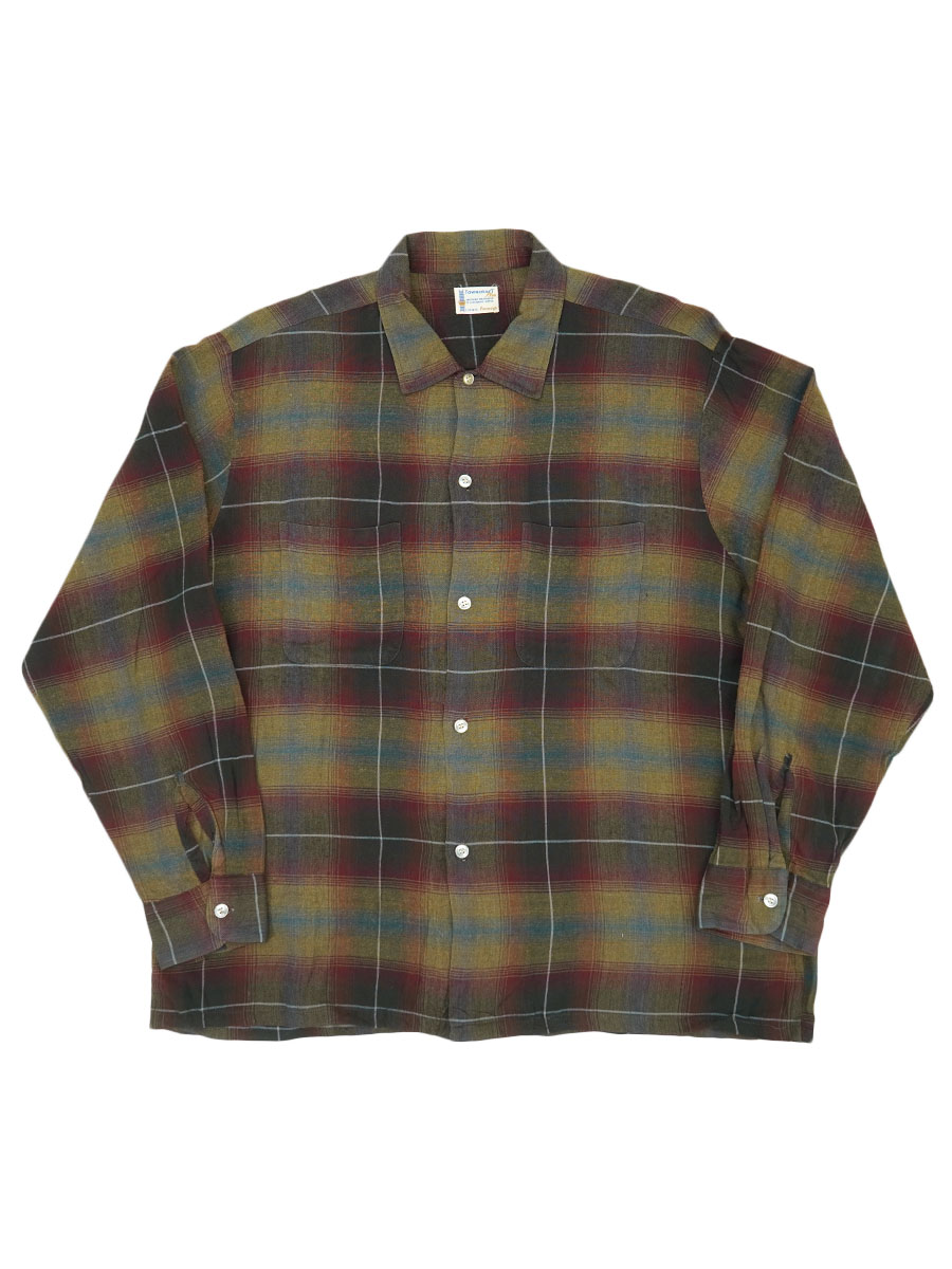 60's Penneys TOWNCRAFT オンブレーチェック L/S レーヨンシャツ 表記