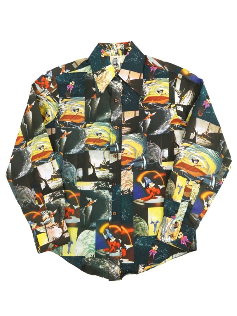 70's KENNINGTON ミッキーマウス総柄 ロングスリーブシャツ 表記(M