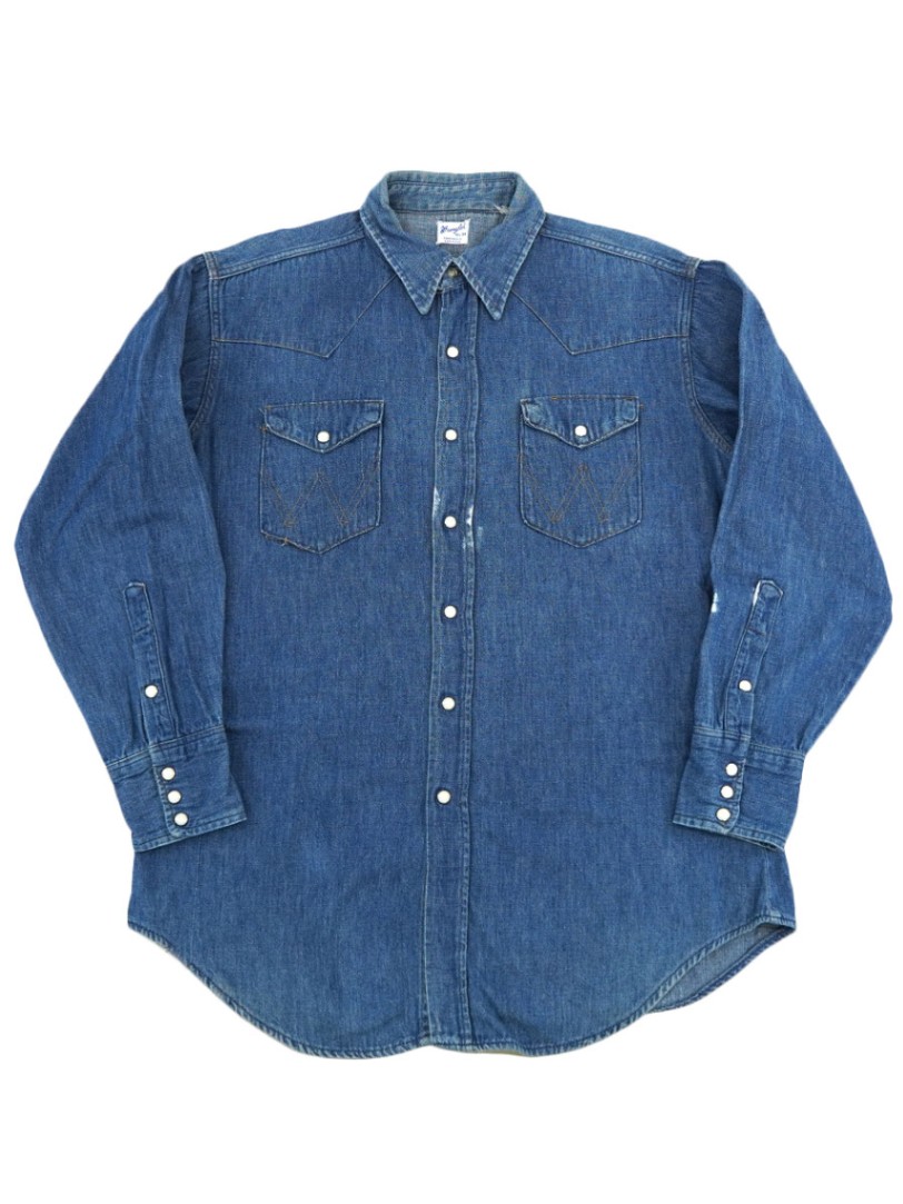 70's 白タグ Wrangler デニムウエスタンシャツ 表記(16 1/2x34) | SOLD