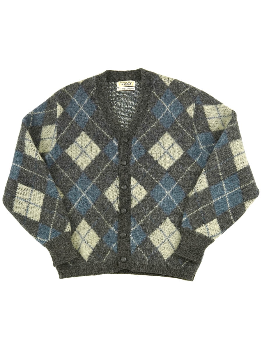 60's PURITAN アーガイル柄 ウール×モヘアカーディガン 表記(40