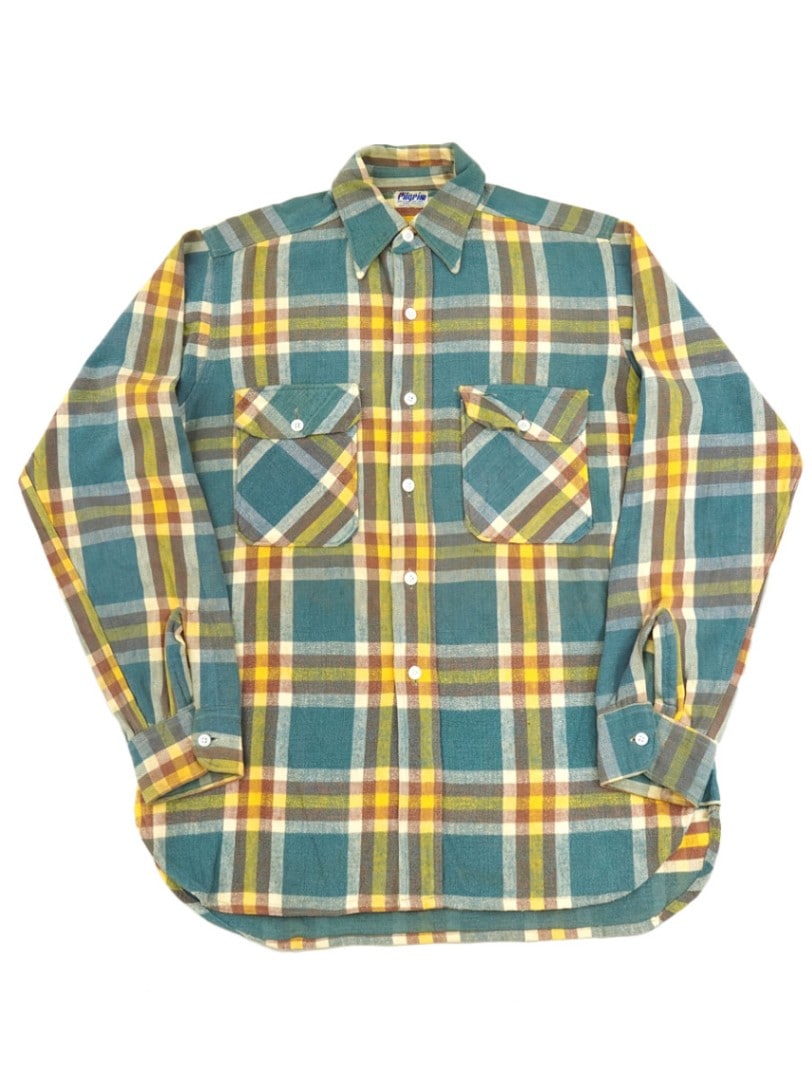 40's～50's Pilgrim マチ付き フランネルシャツ 実寸(16位) | SOLD OUT