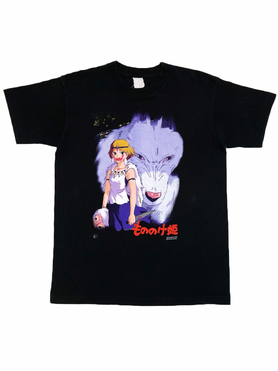 90's SCREEN STARS ''もののけ姫'' プリントTシャツ ブラック 実寸(L位