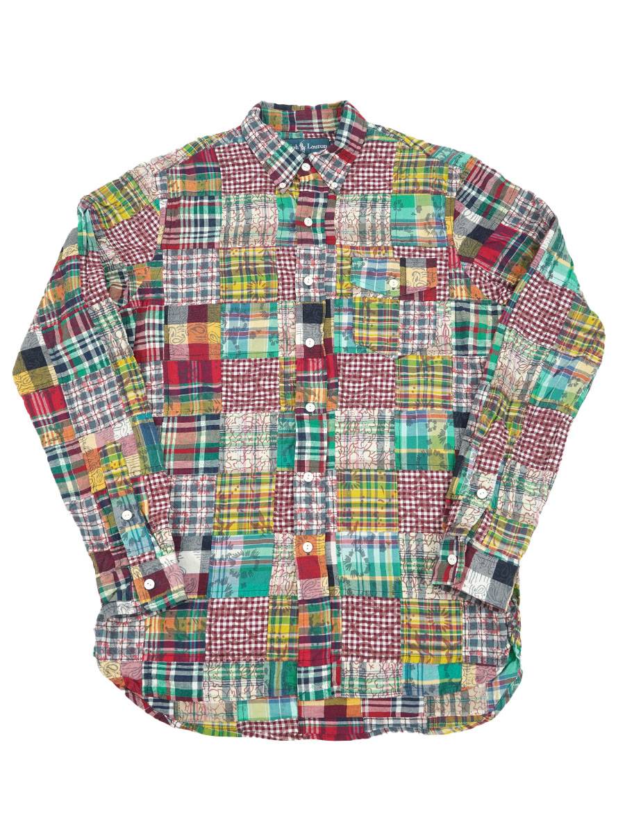 ラルフローレン 3点留め マチ付き パッチワーク ロングスリーブ B.D.