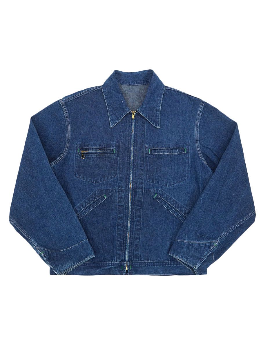 60's～ OSHKOSH 4つポケ フルジップ デニムジャケット 実寸(40位