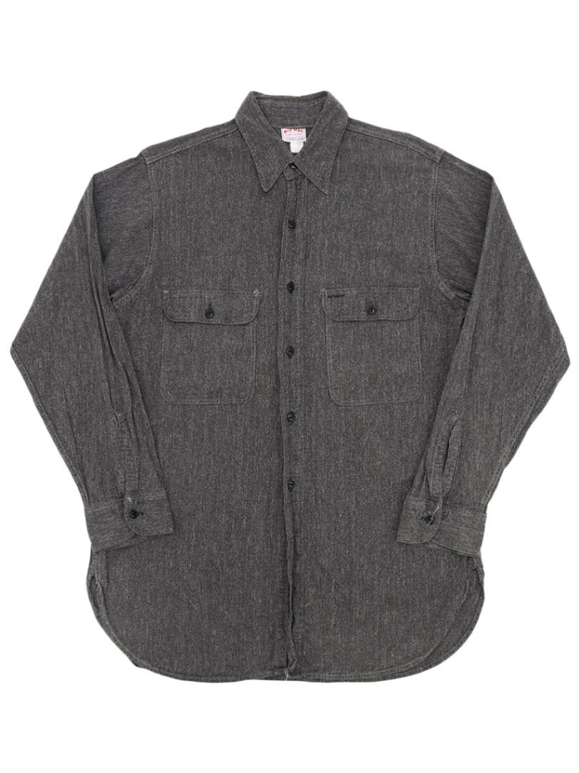 50's BIG MAC マチ付き ブラックシャンブレーシャツ 表記(15 1/2位