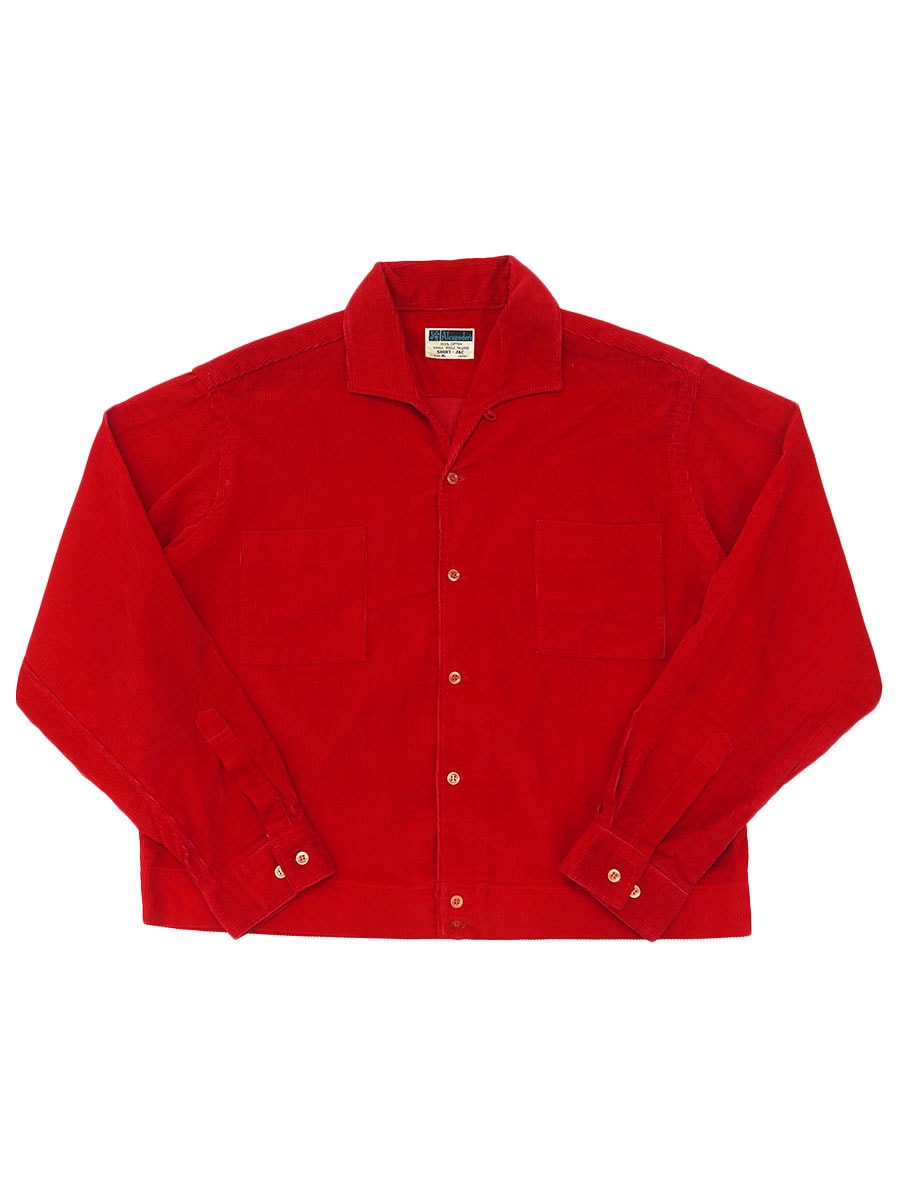 60's Alexander's イタリアンカラー コーデュロイシャツ レッド 表記