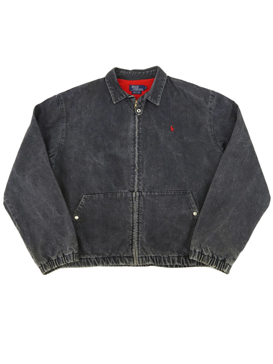 80's ラルフローレン ブラックデニムスウィングトップ 表記(L) USA製
