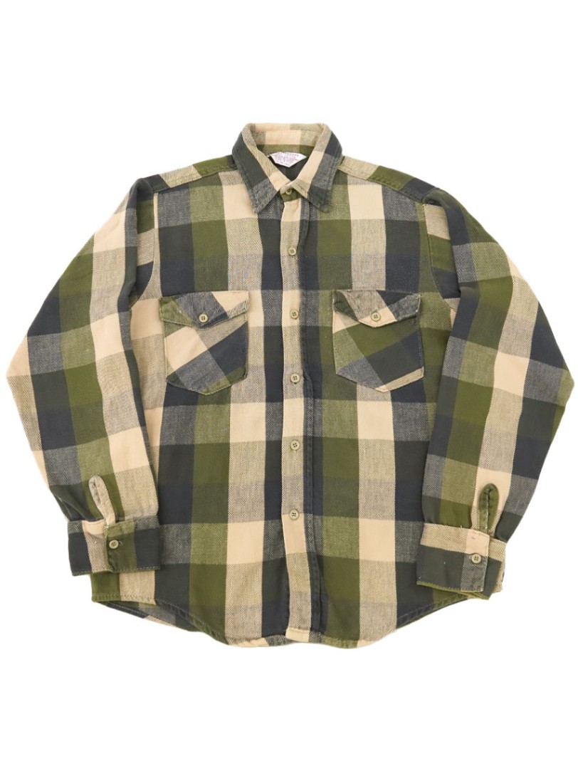 70's FROSTPROOF ブロックチェック フランネルシャツ 表記(M) USA製