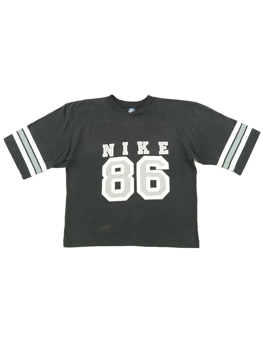 80's 紺タグ NIKE 袖ライン フットボールTシャツ 表記(BOYS 18-20) USA