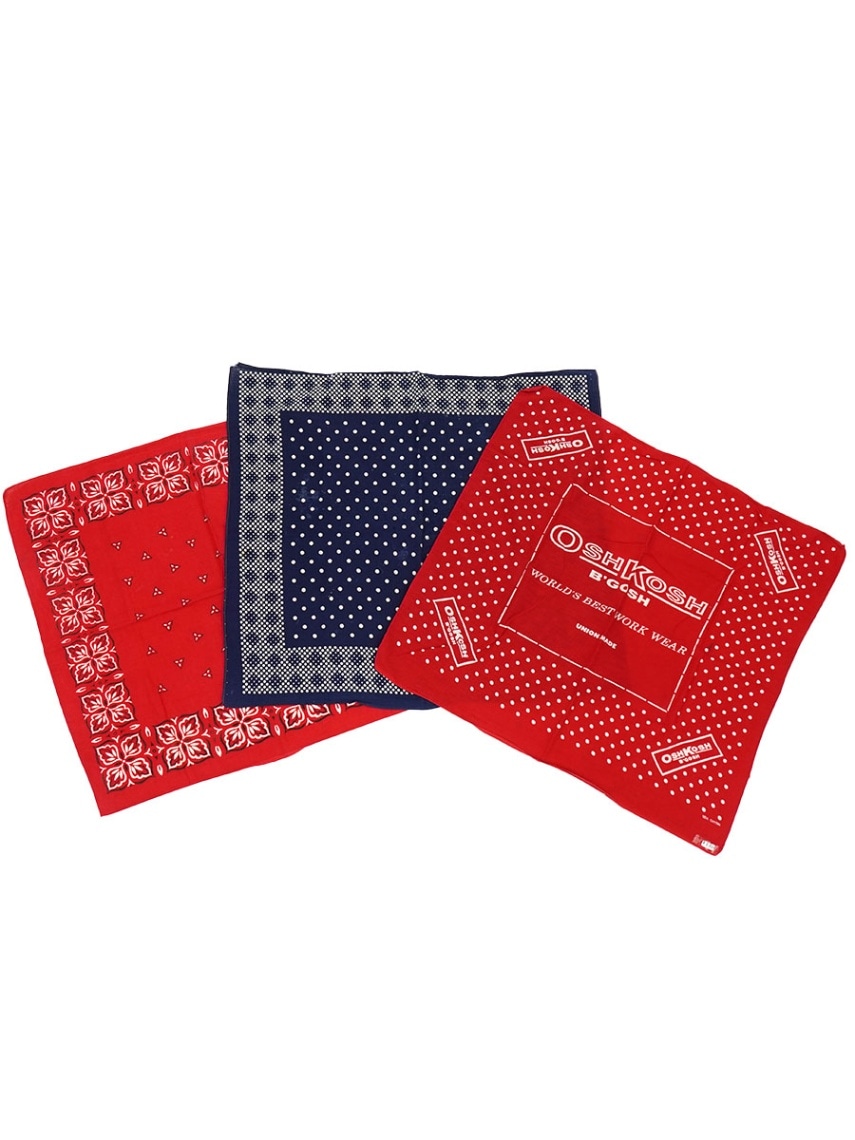 ビンテージ ALL COTTON バンダナ 3枚セット 赤紺 | すべての商品