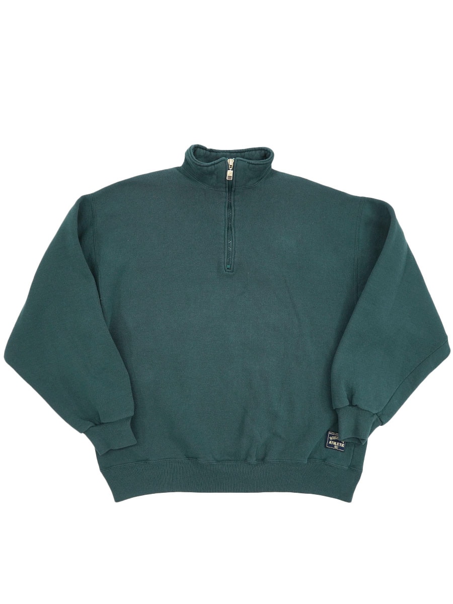 90's RUSSELL ATHLETIC 無地 ハーフジップ スウェット ダークティール