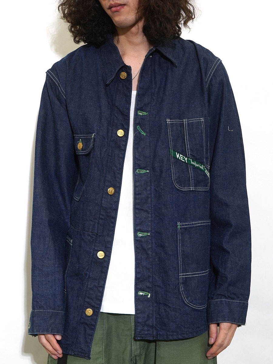 60's KEY Imperial デニムカバーオール 濃紺 実寸(38位) | NEW ITEM
