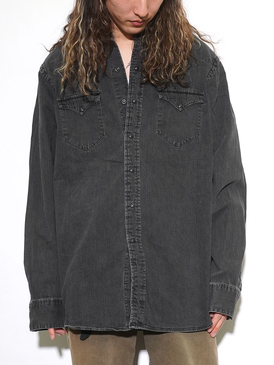 ラルフローレン ブラックデニム ウエスタンシャツ 実寸(XL位) | SOLD