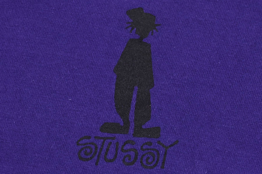 80's 黒タグ STUSSY ''シャドーマン'' ロングスリーブTシャツ パープル