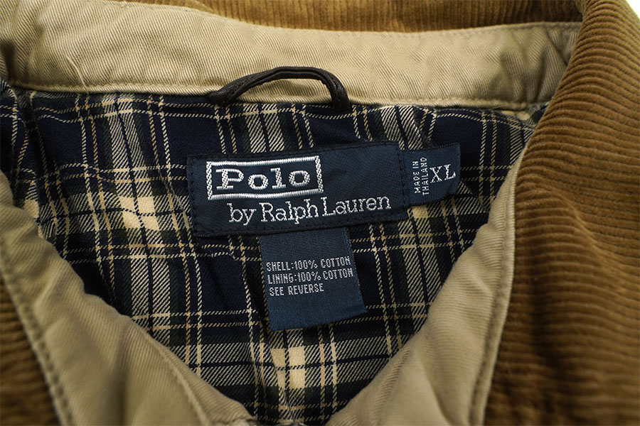 ラルフローレン 100%コットン 襟コーズ 裏地好配色チェック スウィング